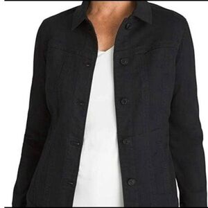 Chico's Black Denim Jacket Size 12-14 Large XL